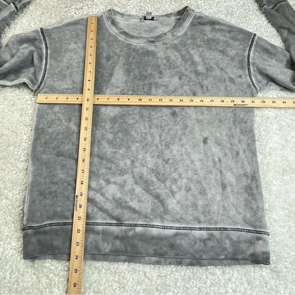 American Eagle Acid Wash Slouchy Gray Sweatshirt Grunge Punk Streetwear Medium - Picture 5 of 5